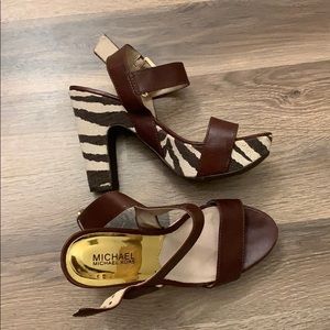 Michael Kors Zebra Print Chunky Heels